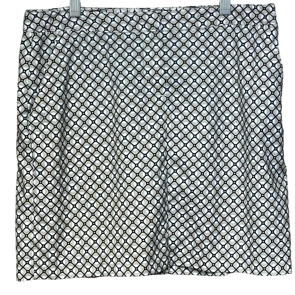 Izod golf skort white black brown patterned pockets athletic women’s size 2
